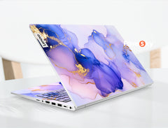 Lenovo Yoga 7i laptop stickers Dreamy blue purple gold abstract art design favesky