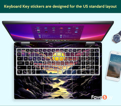 Laptop Skin Dell Custom Sticker Personalized Gift Night Forest Design favesky