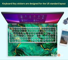 Dell Decals Laptop Skin Geek Gifts Custom Sticker Green Marble Design favesky