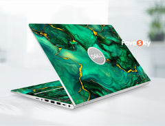 Dell Decals Laptop Skin Geek Gifts Custom Sticker Green Marble Design favesky