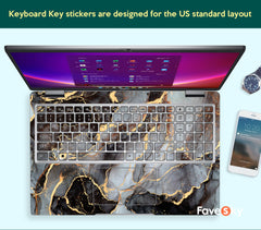 Dell Laptop Accessories Grey Gilded Marble Design Personalized Gift favesky