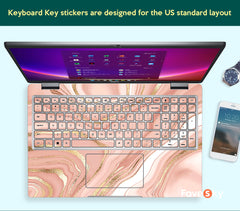 Custom Dell Skin Pink Elegant Marble Pattern Personalized Unique Sticker favesky