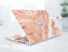 Custom Dell Skin Pink Elegant Marble Pattern Personalized Unique Sticker favesky