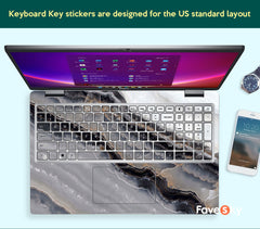 Dell Inspiron 7440 2 in 1 Grey Marble Crackle Design Laptop Decoration favesky