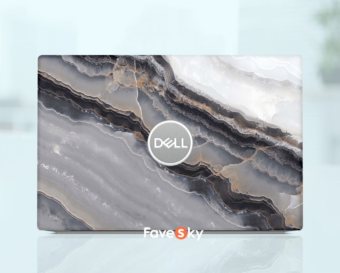 Dell Inspiron 7440 2 in 1 Grey Marble Crackle Design Laptop Decoration favesky