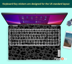 Ideapad 5 Laptop Stickers Stylish Black Background Leopard Print Design favesky