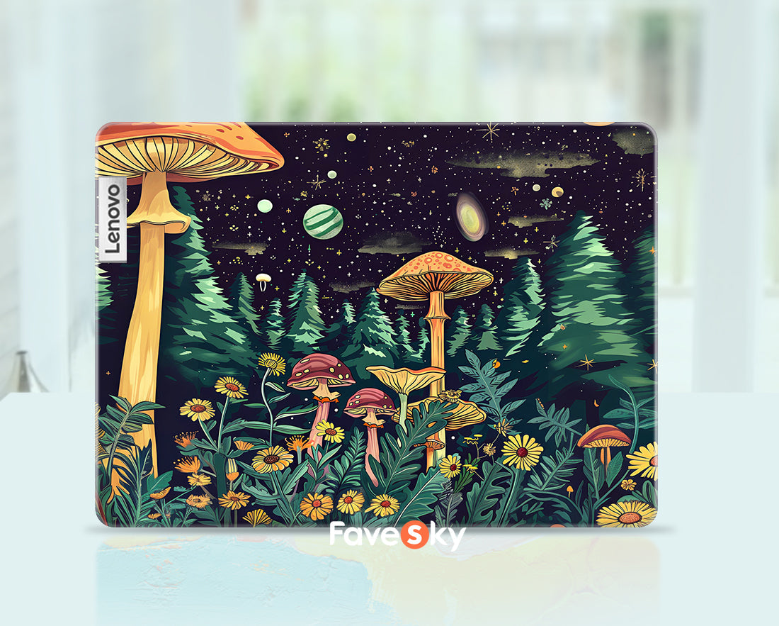 Lenovo Flex 5 Computer Stickers Fantasy Forest Mushroom Starry Sky Design favesky