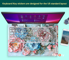 Lenovo Ideapad 5 Laptop Skins Dreamy Pink and Blue Art Flower Design favesky