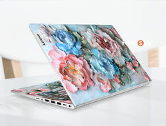 Lenovo Ideapad 5 Laptop Skins Dreamy Pink and Blue Art Flower Design favesky