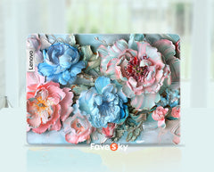 Lenovo Ideapad 5 Laptop Skins Dreamy Pink and Blue Art Flower Design favesky