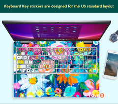Dell Laptop Skin Inspiron 16 7640 Custom Sticker Abstract Art Flowers favesky