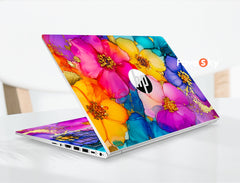 HP Envy x360 Skin Vivid Floral Gold Leaf Gift for Colorful Souls favesky