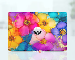 HP Envy x360 Skin Vivid Floral Gold Leaf Gift for Colorful Souls favesky