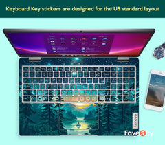 Ideapad Slim 7i Computer Stickers Dreamy Forest Lake Starry Sky Design favesky