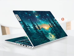 Ideapad Slim 7i Computer Stickers Dreamy Forest Lake Starry Sky Design favesky