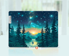 Ideapad Slim 7i Computer Stickers Dreamy Forest Lake Starry Sky Design favesky