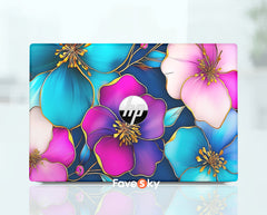 HP EliteBook 840 G6 Skin Vivid Floral Gold Outline Gift for Creative Souls favesky