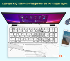 Custom Inspiron 7640 2 in 1 Skin White Aesthetic Marble Design favesky