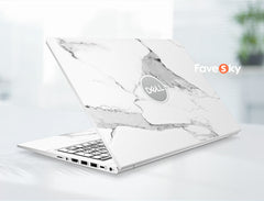Custom Inspiron 7640 2 in 1 Skin White Aesthetic Marble Design favesky
