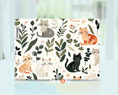 IdeaPad Flex 5 laptop decals childlike cat and plant illustration design favesky