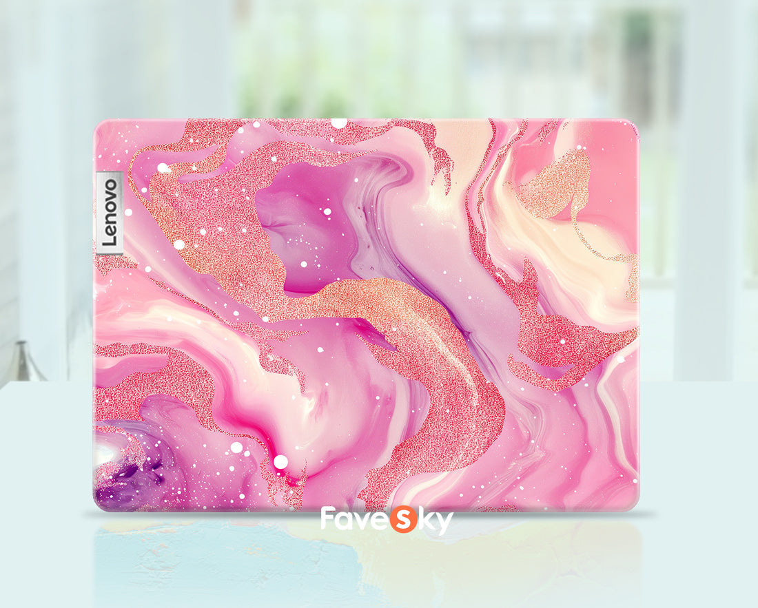 Ideapad 5 Computer Skins Dreamy Pink and Purple Streamer Art Design favesky