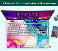 Laptop Skins Dell Decals Gifts For Her Blue pink marble texture design For favesky