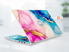 Laptop Skins Dell Decals Gifts For Her Blue pink marble texture design For favesky