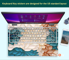 Laptop Skins Dell XPS 15Inch Vinyl Decal White Aesthetic Floral Design favesky