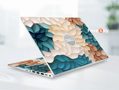 Laptop Skins Dell XPS 15Inch Vinyl Decal White Aesthetic Floral Design favesky