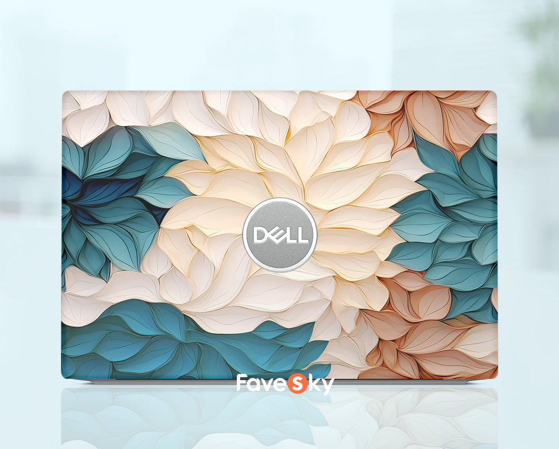 Laptop Skins Dell XPS 15Inch Vinyl Decal White Aesthetic Floral Design favesky