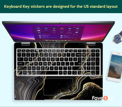 DELL Laptop Decals Skin Customized Golden Curve Black Background favesky