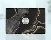 DELL Laptop Decals Skin Customized Golden Curve Black Background favesky