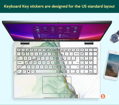 Dell G15 5530 Laptop Skin Green Simple Lines Vinyl Decal Personalized Gift favesky