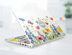 Alienware computer skin colorful flower design personalised vinyl sticker favesky