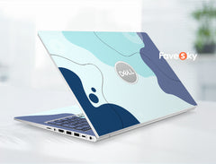 Custom Laptop Skin Latitude 5420 Pastel Blue Marble Pattern Vinyl Sticker favesky