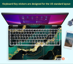Latitude 5330 Elegant Green and Gold Marble Laptop Skin Women's Day Gift favesky