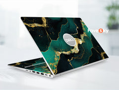 Latitude 5330 Elegant Green and Gold Marble Laptop Skin Women's Day Gift favesky