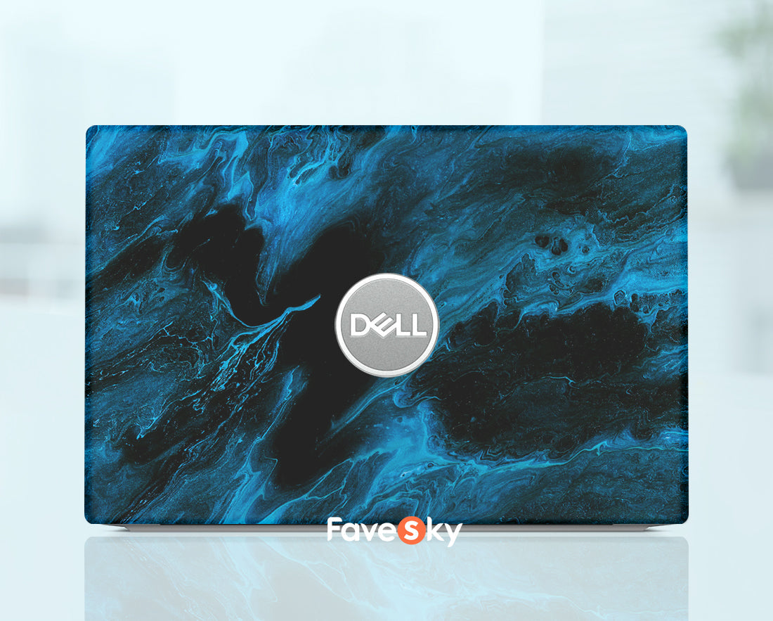 Dell Laptop Office Accessories Dark Blue Marble Texture Custom New Job Gift favesky