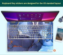 Laptop Skins Dell Pre-Cut Sticker Personalized Gift Custom Blue Marble favesky