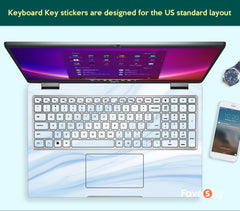 Custom Laptop Skin Dell Accessories XPS Vinyl Decal Art Gift Blue Marble favesky