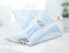 Custom Laptop Skin Dell Accessories XPS Vinyl Decal Art Gift Blue Marble favesky