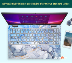 Vinyl Decal Dell 7640 Skin Custom Sticker Art Gift Blue White Aarble Design favesky