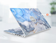 Vinyl Decal Dell 7640 Skin Custom Sticker Art Gift Blue White Aarble Design favesky