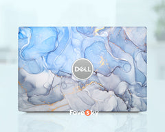 Vinyl Decal Dell 7640 Skin Custom Sticker Art Gift Blue White Aarble Design favesky