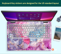 Dell Pink Sticker Laptop Skin Inspiron 3520 Decal Artistic Marble Texture favesky