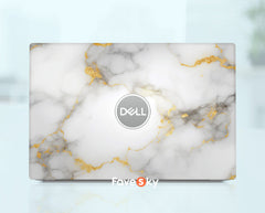 Laptop Skins Dell Inspiron Decals Personalized Custom Sticker White Marble favesky