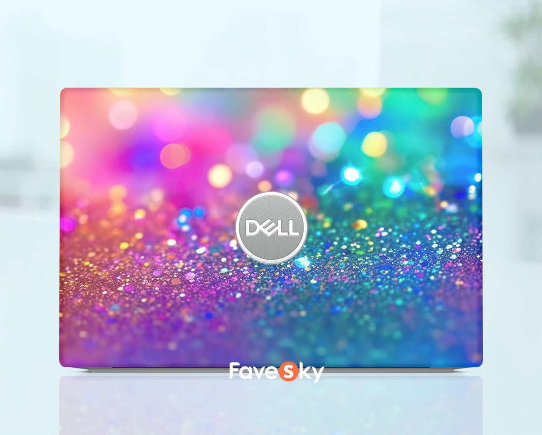Dell Notebook Pre-Cut Custom Laptop Skin Vinyl Decal Colorful Light Design favesky