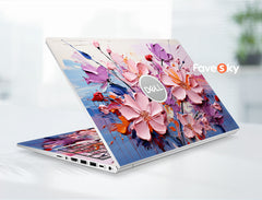 Dell Precision 7740 Laptop Skin Geeks Gift Aesthetic Flowers Pink Painting favesky