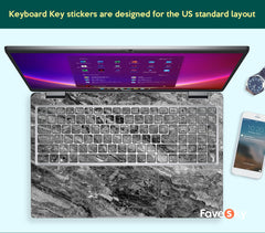 Custom Laptop Skin Dell Decal Art Gift Abstract Designs Gray Marble Texture favesky