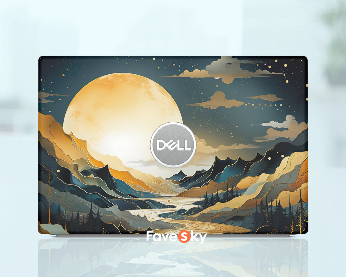 Art Laptop Skin Dell Accessories 5640 Decal Fantasy Moon Landscape Design favesky